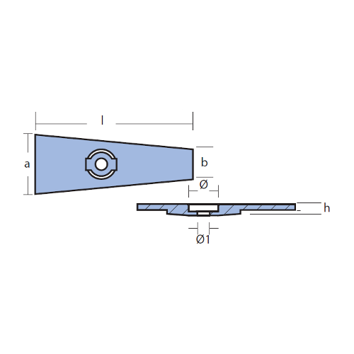 Anodo Piastrina per motori Yamaha 6 -8 HP (1984 -1989)
